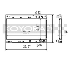 KOYORAD V 36mm Core Racing Radiator (Aluminum) for Acura Integra Type-R DC2