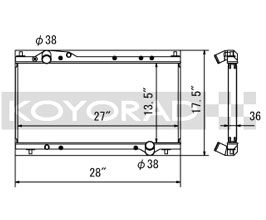 KOYORAD V 36mm Core Racing Radiator (Aluminum) for Acura NSX NA