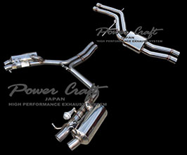 Power Craft Hybrid Exhaust Muffler System with Valves and X-Pipes and Tips (Stainless) for Audi A5 B8