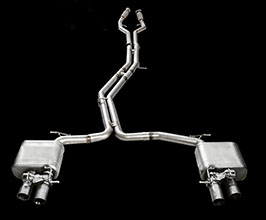 iPE Exhaust Valvetronic Exhaust System with Front and Mid Pipe and Diffuser (Stainless) for Audi A7 C8