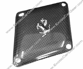 Exotic Car Gear Engine Intake Compensation Panel Cover with Horse Logo (Dry Carbon Fiber) for Ferrari 360