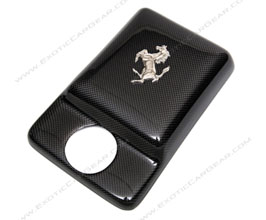 Exotic Car Gear Coolant Tank Cover with Horse Logo (Dry Carbon Fiber) for Ferrari 360