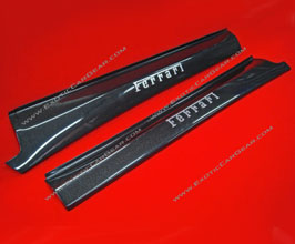 Exotic Car Gear Door Sills with Raised Logo (Dry Carbon Fiber) for Ferrari 360