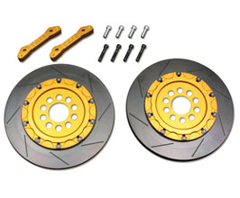 Biot 2-Piece Gout Type Brake Rotors with Up-Size Rotor Offset Kit - Front 370mm for Ferrari 360 Challenge