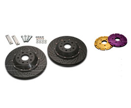 Biot 2-Piece Gout Type Brake Rotors with Up-Size Rotor Offset Kit - Front 355mm for Ferrari 360