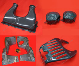 Exotic Car Gear Engine Bay Set - 6-Piece (Dry Carbon Fiber) for Ferrari 458