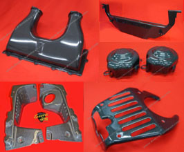 Exotic Car Gear Engine Bay Set - 7-Piece (Dry Carbon Fiber) for Ferrari 458
