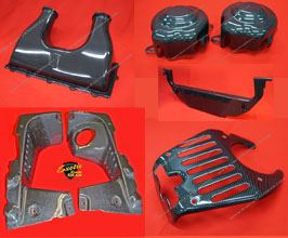 Exotic Car Gear Engine Bay Set - 7-Piece (Dry Carbon Fiber) for Ferrari 458