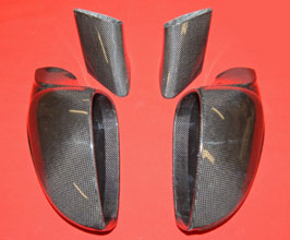 Exotic Car Gear Side Mirror Housings with Bases V2 (Dry Carbon Fiber) for Ferrari 458