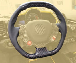 MANSORY Sport Steering Wheel - Modification Service (Leather with Dry Carbon Fiber) for Ferrari 458 Italia / Spider / Speciale