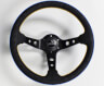 VERTEX (T&E Co) King of Vertex 330mm Steering Wheel (Leather) (Black on Black) for Universal 