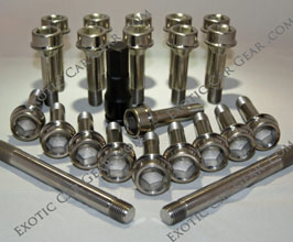 Exotic Car Gear Challenge Style 1-Piece Wheel Bolts (Titanium - Polished) for Ferrari 458 Italia / Spider / Speciale / Aperta