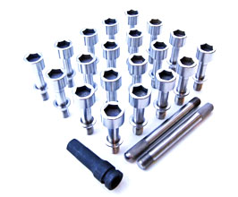 Exotic Car Gear Two-Piece Wheel Bolts (Titanium - Polished) for Ferrari 458 Italia / Spider / Speciale / Aperta