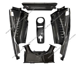 Exotic Car Gear Engine Bay Set with Center Lock Panel and Air Box Cover (Dry Carbon Fiber) for Ferrari 488