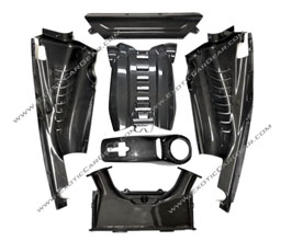 Exotic Car Gear Engine Bay Set with Center Lock Panel and Intake Covers (Dry Carbon Fiber) for Ferrari 488