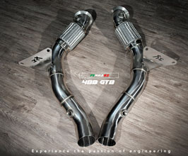 Fi Exhaust Ultra High Flow Cat Bypass Downpipes (Stainless) for Ferrari 488 GTB / GTS / Pista