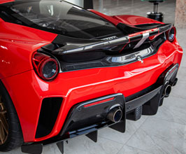 Capristo Rear Bumper with Rear Diffuser (Partial Primed Carbon Fiber) for Ferrari 488