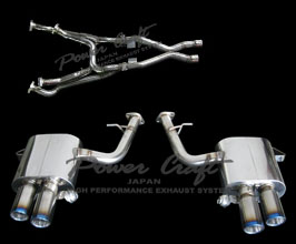 Power Craft Hybrid Exhaust Muffler System with Valves and Front Cross Tube (Stainless) for Ferrari 612