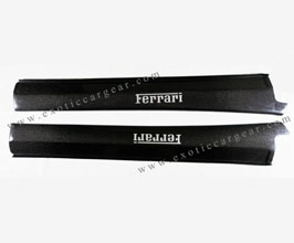 Exotic Car Gear Door Sills with Embedded Logo (Dry Carbon Fiber) for Ferrari F430 Spider / Scuderia / 16M