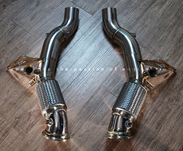 Fi Exhaust Ultra High Flow Cat Bypass Downpipes (Stainless) for Ferrari F8