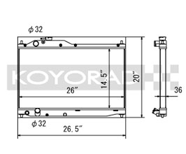 KOYORAD Hyper V 36mm Core Racing Radiator (Aluminum) for Honda S2000 AP