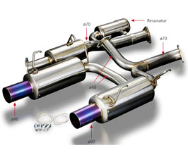 TODA RACING High Power Muffler Exhaust System V2 for TODA 2.4L - 70mm (Stainless) for Honda S2000 AP1/AP2 F20C/F22C