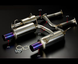 TODA RACING High Power Muffler Exhaust System for TODA 2.4L - 70mm (Stainless) for Honda S2000 AP