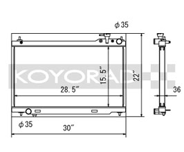 KOYORAD V 36mm Core Racing Radiator (Aluminum) for Infiniti Skyline V35