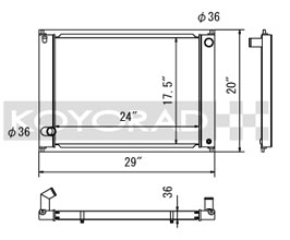 KOYORAD Hyper V 36mm Core Racing Radiator (Aluminum) for Infiniti Skyline V36