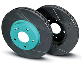 Project Mu SCR 1-Piece Slotted Rotors - Front for Infiniti G35 / G37 Coupe with 4POT Calipers