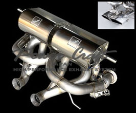 Power Craft Hybrid Exhaust Muffler System with Valves and Squared Tips (Titanium) for Lamborghini Aventador S LP740