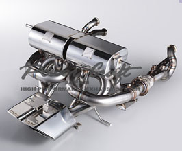 Power Craft Hybrid Exhaust Muffler System with Valves and Squared Tips (Stainless) for Lamborghini Aventador S LP740