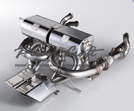 Power Craft Hybrid Exhaust Muffler System with Valves and Squared Tips (Stainless) for Lamborghini Aventador