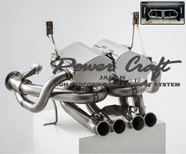 Power Craft Hybrid Exhaust Muffler System with Valves and Squared Tips (Stainless) for Lamborghini Aventador SV LP750
