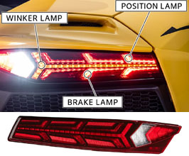 Valenti Jewel LED Tail Lamps ULTRA (Red) for Lamborghini Aventador