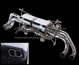 Power Craft Hybrid Exhaust Muffler System with Valves and Squared Tips (Stainless) for Lamborghini Huracan