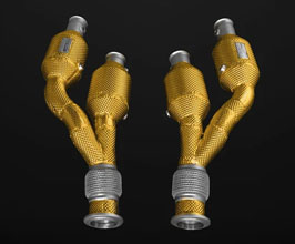 iPE Cat Pipes with Heat Protection - 200 Cell (Stainless) for Lamborghini Revuelto