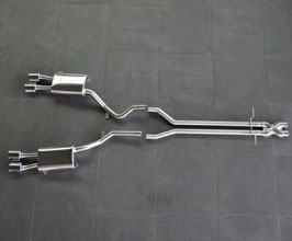 HAMANN Rear Muffler Exhaust System with Mid Pipes and Quad Tips (Stainless) for Land Rover Range Rover V8 Turbo Diesel