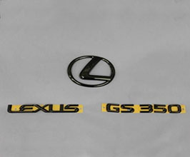 Lems Rear Trunk Emblems Set (Black) for Lexus GS 3
