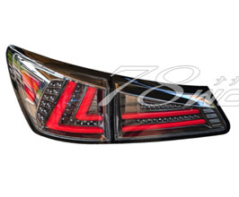 78works L-Style LED Taillights V3 with Flowing Turn Signals (Black Chrome) for Lexus IS 2