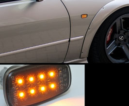 78works LED Side Markers with Flowing Turn Signal (Black Smoke) for Lexus IS XE10