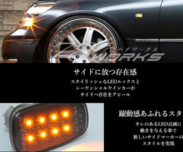 78works LED Side Markers with Flowing Turn Signal (Black Smoke) for Lexus LS 3