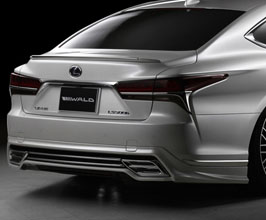 WALD Executive Line Rear Half Spoiler - Hybrid Version (ABS with Dark Chrome) for Lexus LS 5