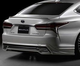 WALD Executive Line Rear Half Spoiler - Hybrid Version (ABS with Dark Chrome) for Lexus LS500 / LS500h F Sport