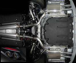 Mz Speed Prussian Blue Quad 4-Tail Exhaust System (Stainless with Carbon Fiber Tips) for Lexus LS XF50