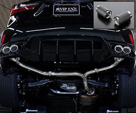 AIMGAIN VIP EXE Loop Muffler Exhaust System with Quad Carbon Tips (Stainless) for Lexus RX 4