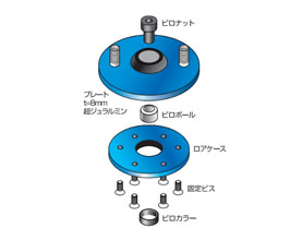 Cusco Fixed Plate Top Mounts with Pillow Ball for Std Springs - Front (Duralumin) for Lexus SC 1