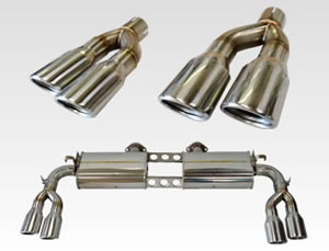 Levante Rear Section Exhaust System with Quad Tips - Type A (Stainless) for Lexus SC 2