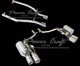 Power Craft Hybrid Exhaust Muffler System with Valves and Tips (Stainless) for Maserati Quattroporte Turbo V8 2WD