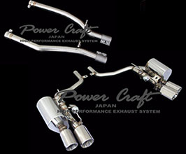 Power Craft Hybrid Exhaust Muffler System with Valves and Tips (Stainless) for Maserati Quattroporte Turbo V6 2WD